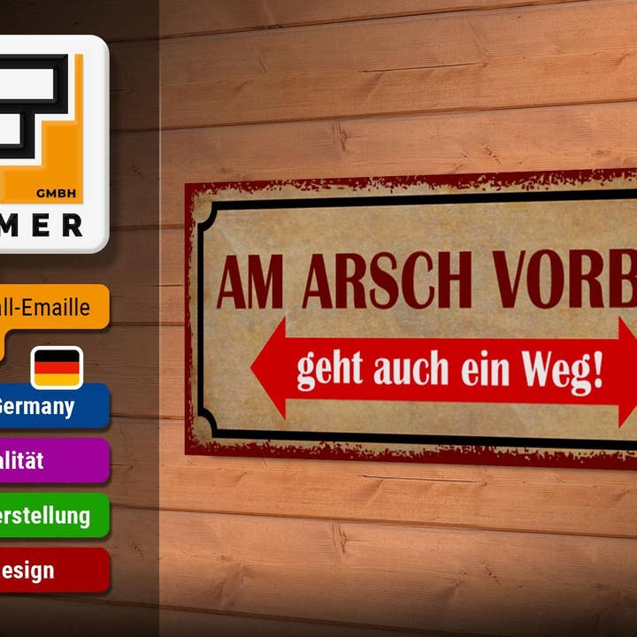 Femer - Wholesale Sign - Wooden sign saying 27x10 cm am ass geht auch weg deco sign wooden sign2