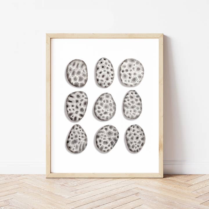 NorthHouse Creative Co. – wholesale Art print – Petoskey Stone Watercolor Art Print8
