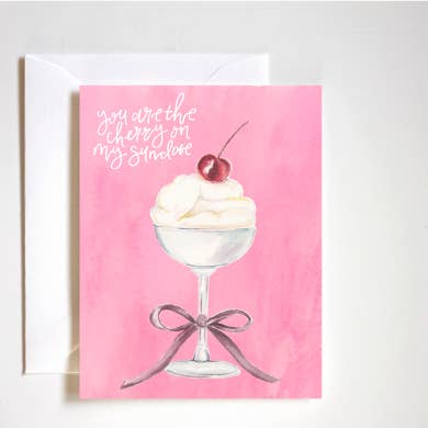 Du bist das Sahnehäubchen auf meinem Eisbecher-Valentinstagskarte. für den Großhandel von Stephanie Tara Stationery