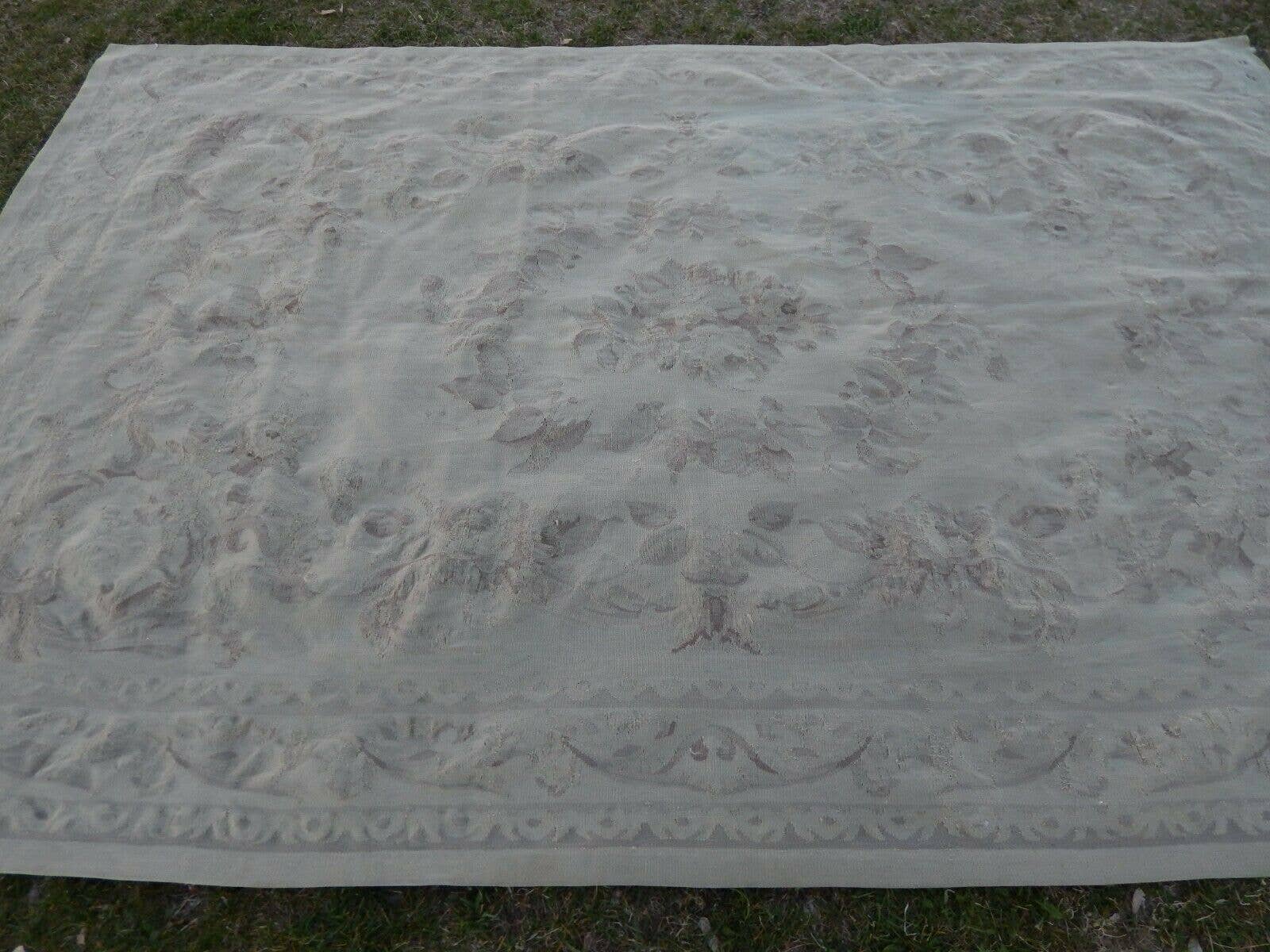 Vintage Pillows Store – Engroshandel Løst tæppe – Vintage Aubusson Style Kinesisk Tæppe - Uld Dekorative Tæppe - Indretning af hjemmet4