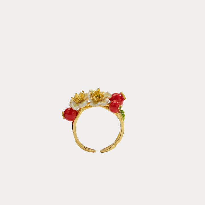 Verdivine – wholesale Cocktail/statement ring – Cranberry Flowers Ring5