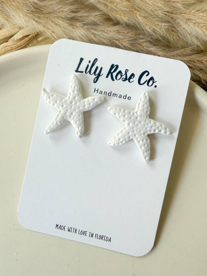 étoiles de mer scintillantes blanches pour la vente par Lily Rose Co.