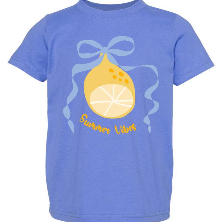 Summer Vibes Lemon T-Shirt | Toddler Girls Summer Graphic for wholesale by Arlo.Hendrix LLC