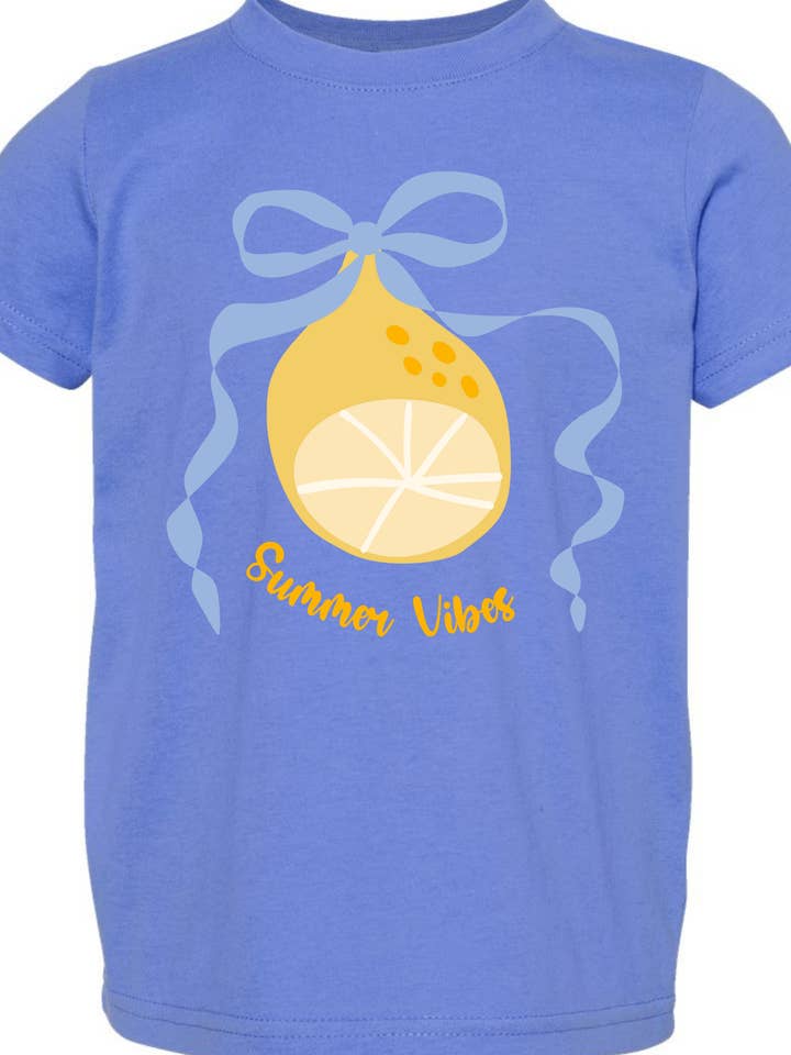 Summer Vibes Lemon T-Shirt | Toddler Girls Summer Graphic for wholesale by Arlo.Hendrix LLC