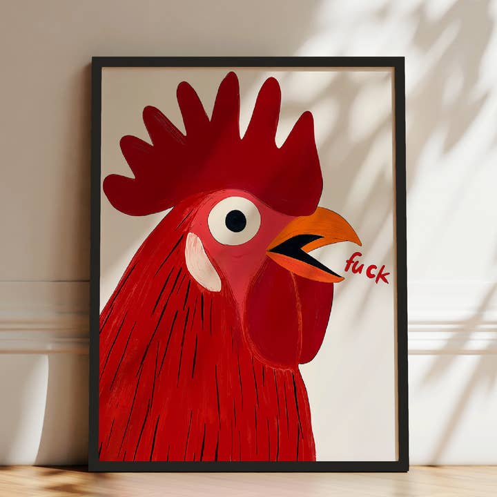 Poster con Stampa di Gallo Arrabbiato per la vendita all'ingrosso da parte di Seven Icons Store