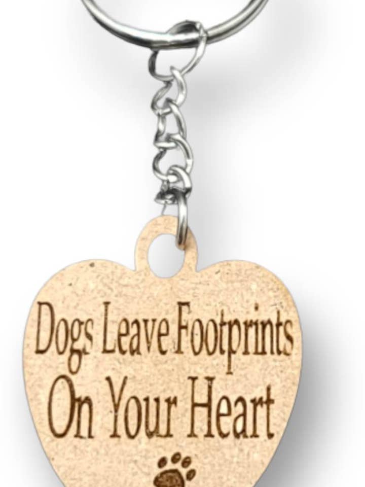Portachiavi con impronte di cani per la vendita all'ingrosso da parte di Kristi's Keepsakes