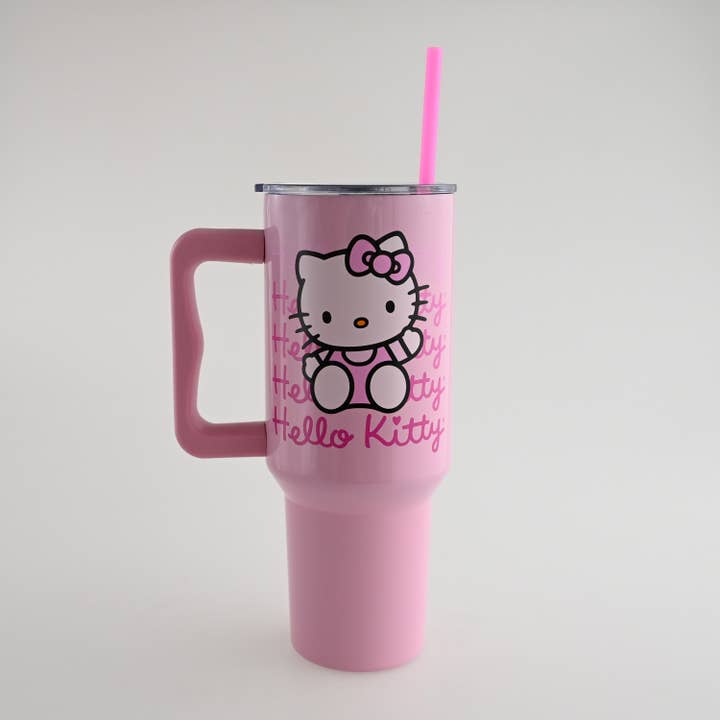 Silver Buffalo - Wholesale Insulated Mug/Tumbler - Hello Kitty Gradient 40oz Stainless Steel Tumbler w Handle