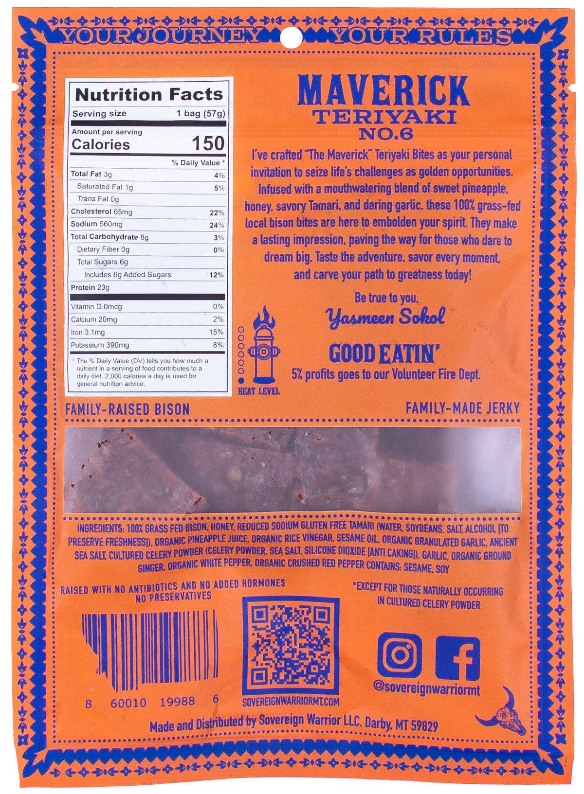 Sovereign Warrior Bison Jerky - Wholesale Jerky - Maverick - Teriyaki Bison Bites1