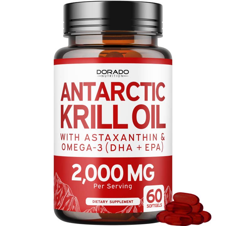 Antarctic Krill Oil 2000mg Omega 3 Supplement 60 Softgels for wholesale by Dorado Nutrition
