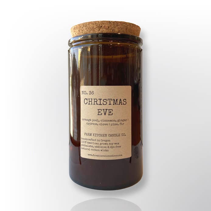 Farm Kitchen Candle Co. - Wholesale Jar/Filled Candle - Christmas Eve Soy Candle | Amber Apothecary | 14.5 oz
