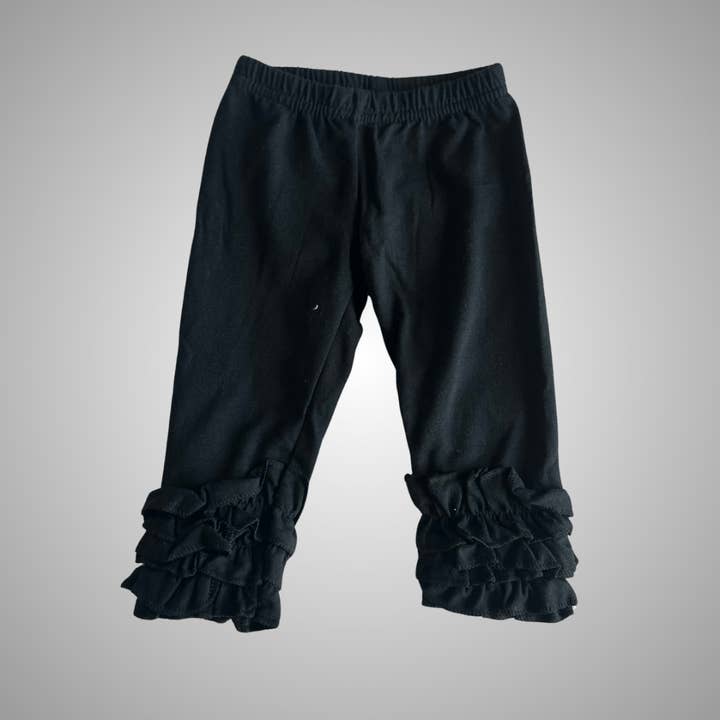 RUFFLE LEGGINGS - BLACK for wholesale by Cowpuncher Babe