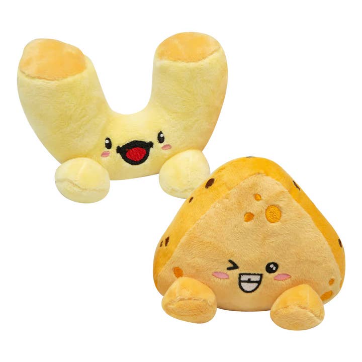 SnugArooz Mac and Cheese Plush Dog Toy 2pk for wholesale by Pet Palette Distribution