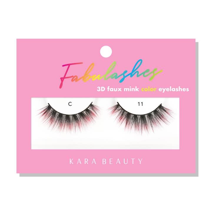 Kara Beauty - Wholesale False/Fake Eyelashes - RED OMBRE Colored FABULASHES 3D Faux Mink False Eyelashes