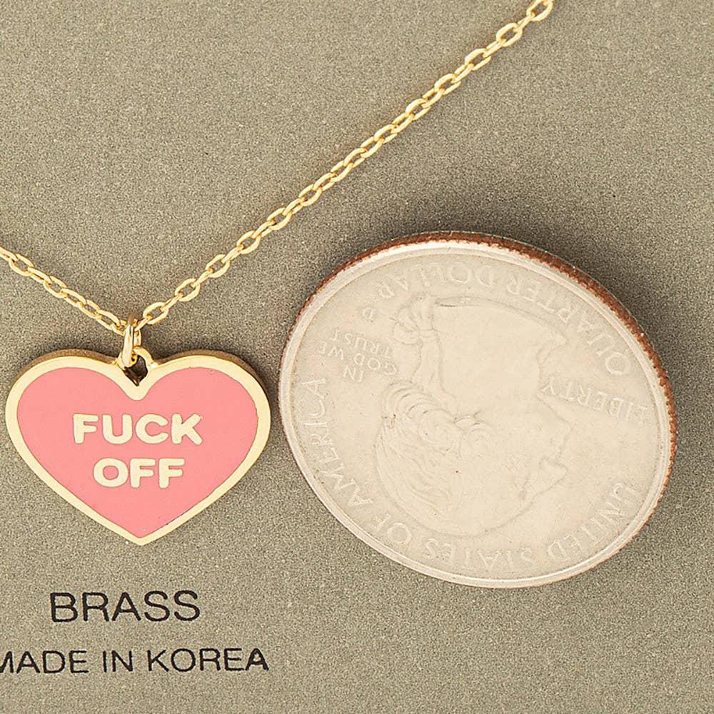 Fame Accessories - Vendita all'ingrosso Collana con ciondolo/pendaglio - Collana con pendente a cuore « Fuck Off »2