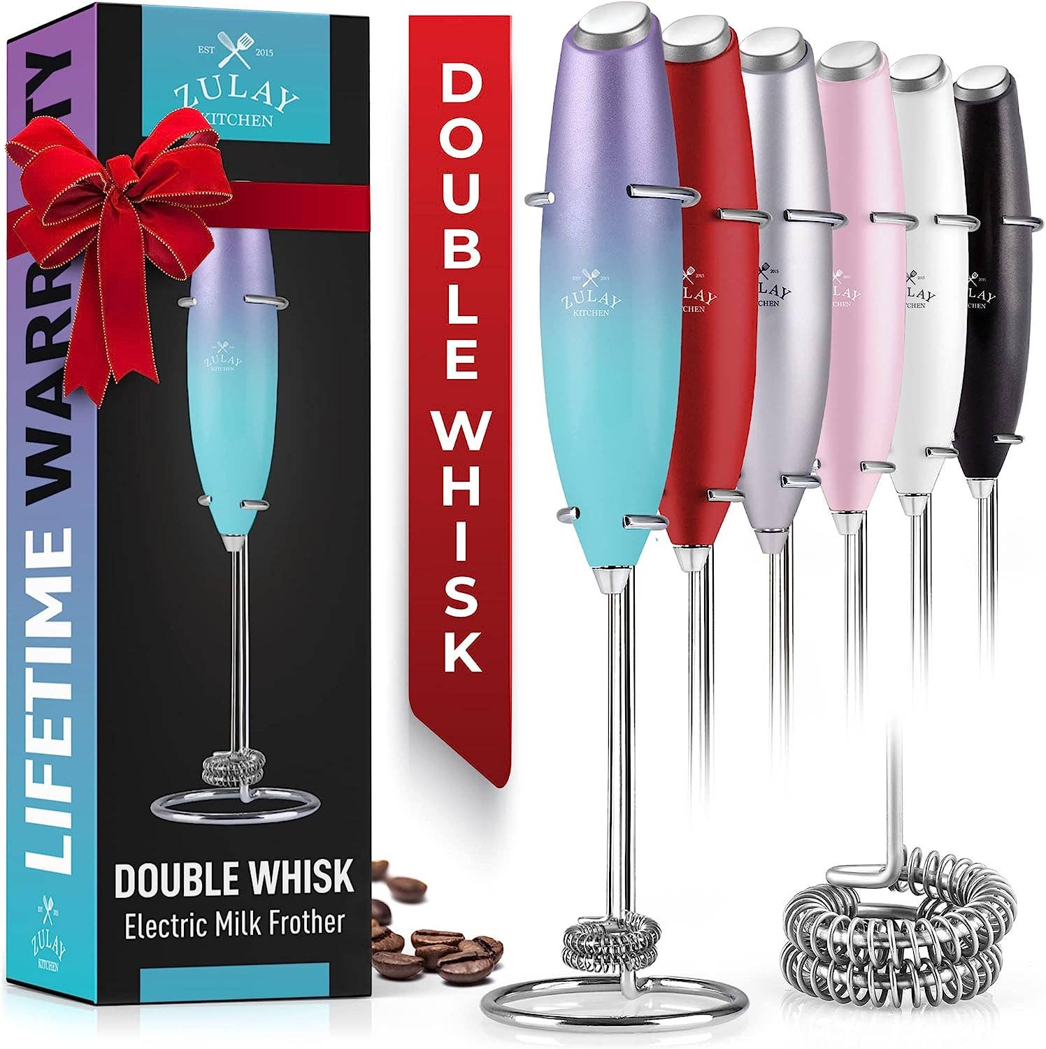 Zulay Kitchen - Vente Ustensile/gadget de cuisine - Mousseur à lait électrique portable avec double fouet Zulay17