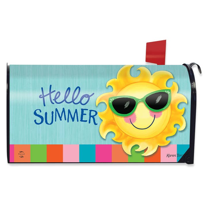 Hello Summer Sun Mailbox Cover for wholesale by Briarwood Lane