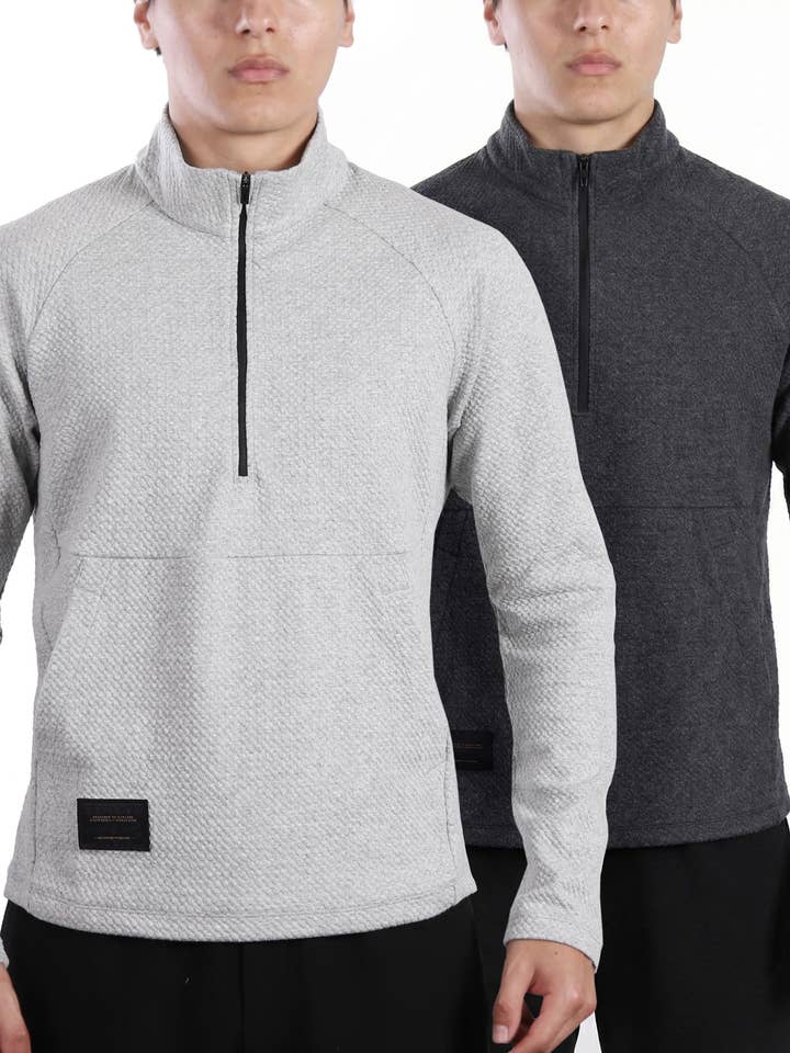 ZIMEGO Mens Slim Roadtripper Quarter Zip Pullover Sweatshirt for wholesale by ZIMEGO
