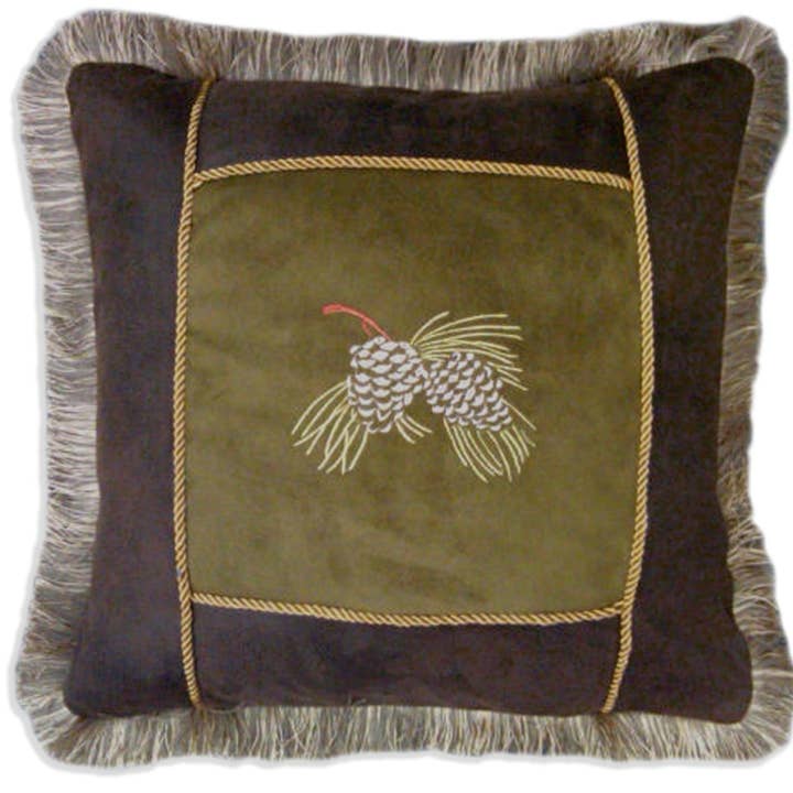Sage Pinecone Pillow for wholesale by Carstens, Inc.