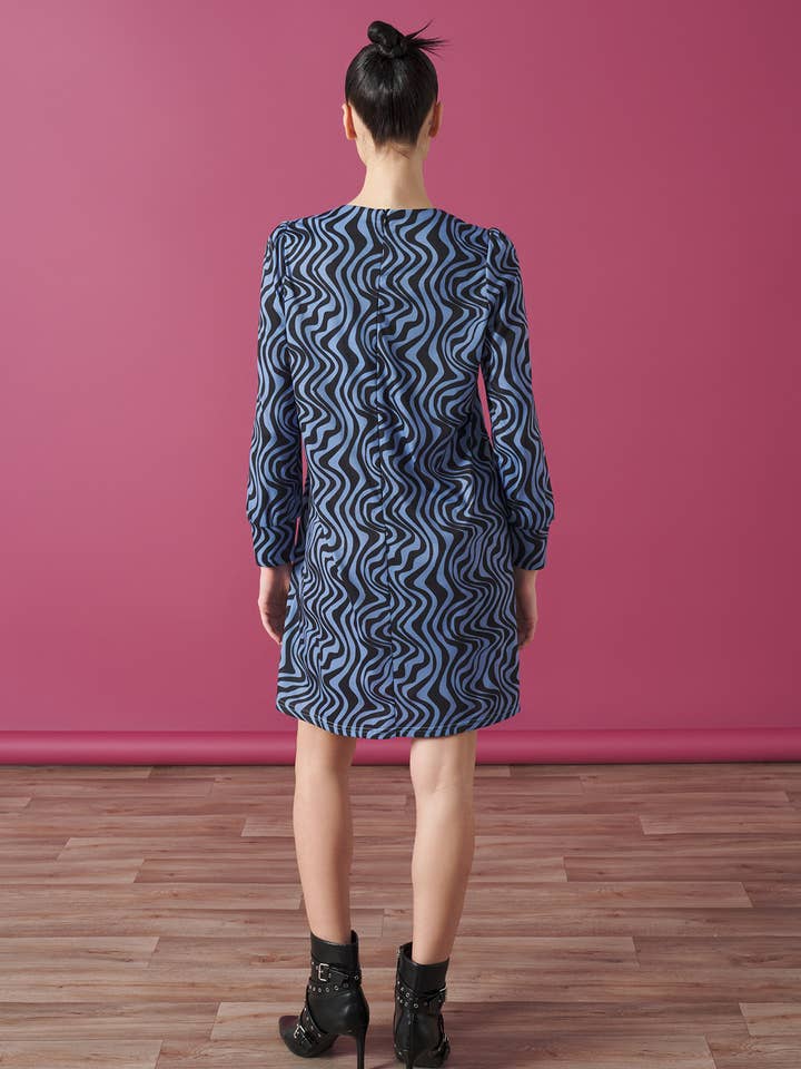 BLUE Vasarely Dress for wholesale on Faire