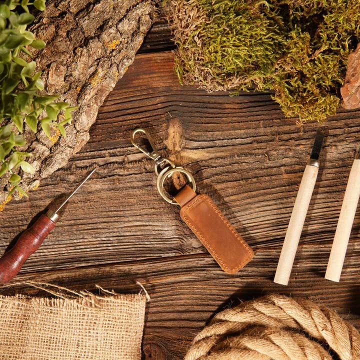 American Leather Goods - Wholesale Keychain - Unisex - Leather Keychain, Geniune Leather Keychain