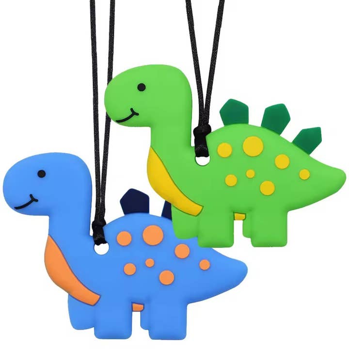 Collana Sensoriale in Silicone con Pendente a Forma di Dinosauro per la vendita all'ingrosso da parte di Zebra Babies
