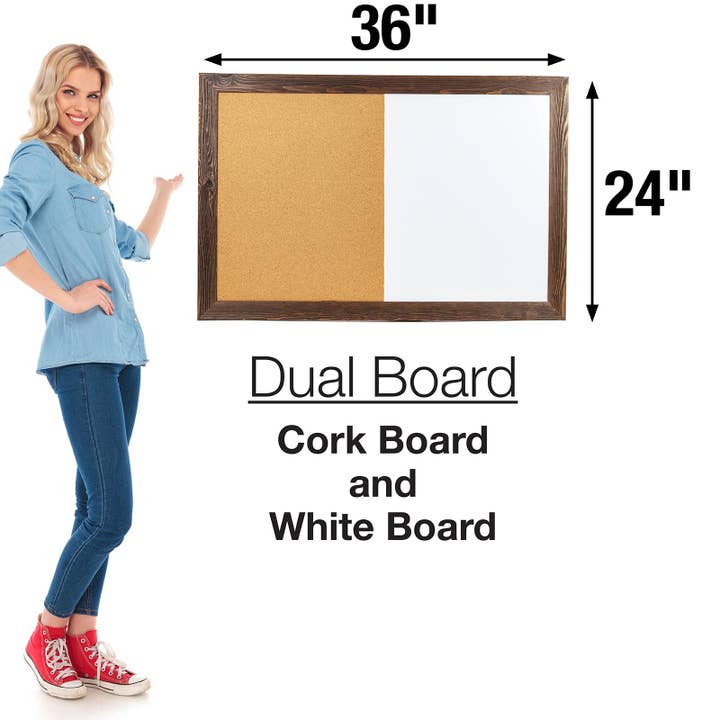 Dry Erase Cork Board Combo: Magnetic White Board With Cork for wholesale by Excello Global Products