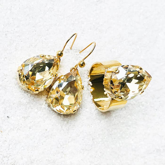 Bidiliia - Wholesale Cocktail/Statement Ring - Carrie Gold Swarovski Ring7