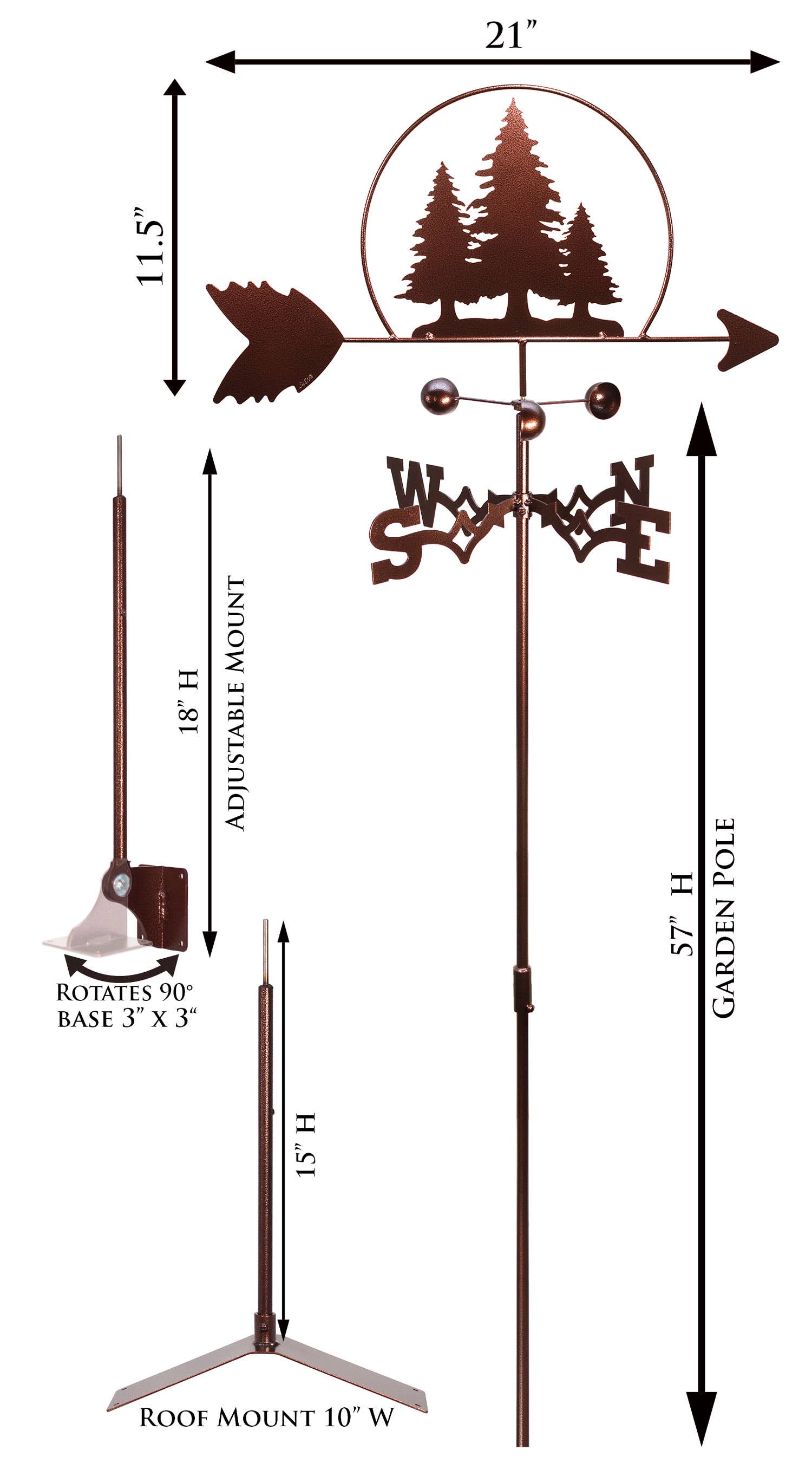 SWEN Products - Wholesale Wind Spinner - PINE TREE Weathervane 4