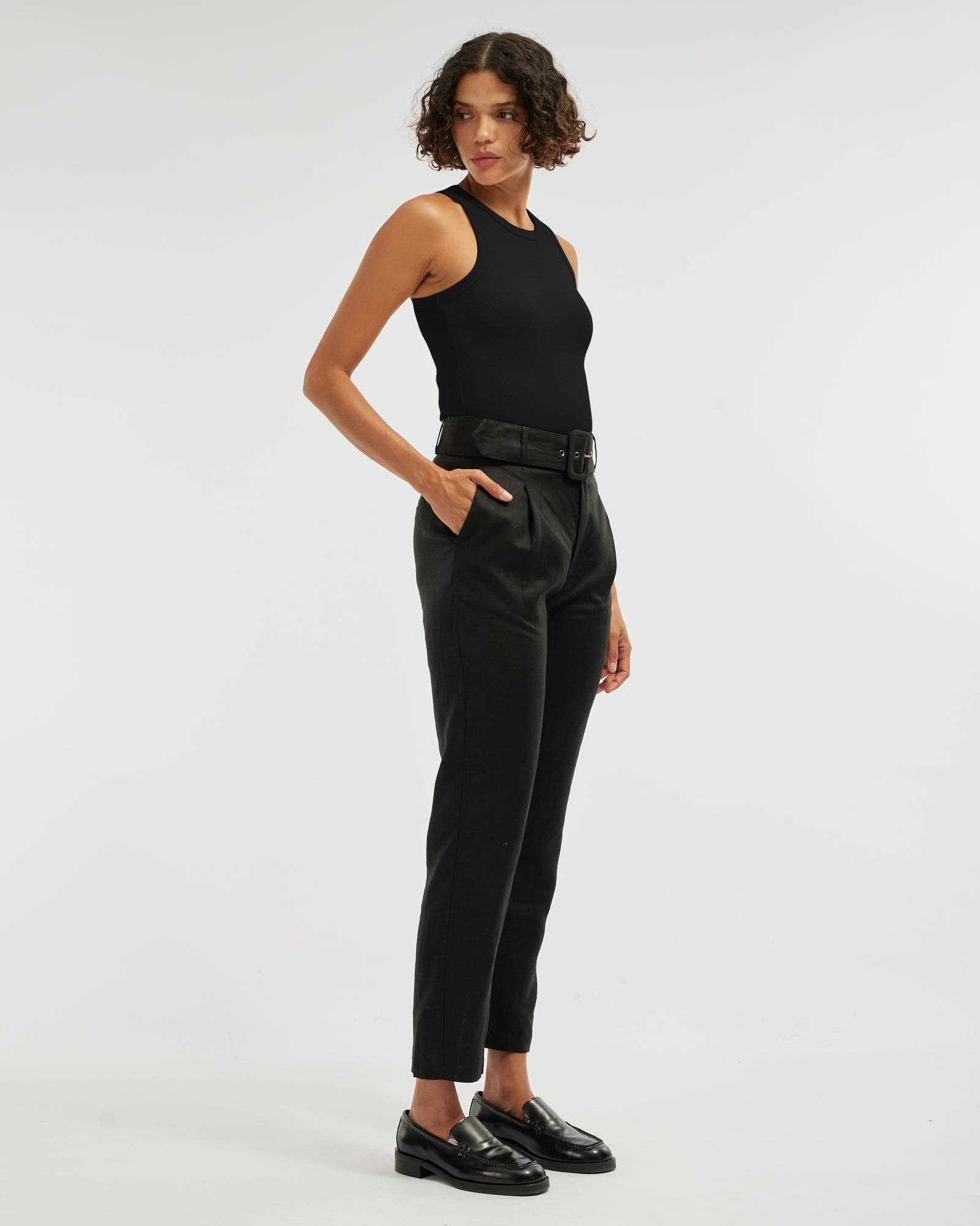 Noir Débardeur Côtelé Daria - Noir en vente sur Faire5