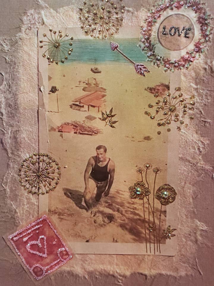 Biglietto di San Valentino gay, carta Sweet Cheeks Beach Guy per la vendita all'ingrosso da parte di Erica DiPaolo Designs