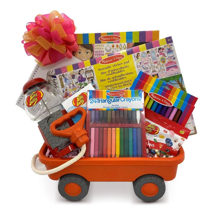 Roll with Creativity Girls Toy Gift Basket for wholesale by Pellatt Cornucopia Gift Baskets