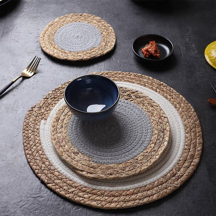 Fennco Styles - Wholesale Placemat - Hand-Woven Rattan Cotton Braided Rope Placemat6