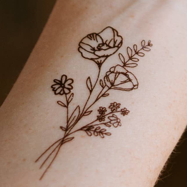 Wildflower Midlertidige Tatoveringer for engroshandel hos Saint Tattoos