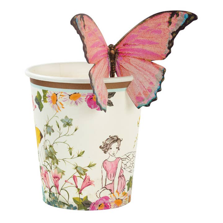 Talking Tables USA - Wholesale Disposable Cup - Fairy Paper Cups with Butterfly Detail | Party Cups |8
