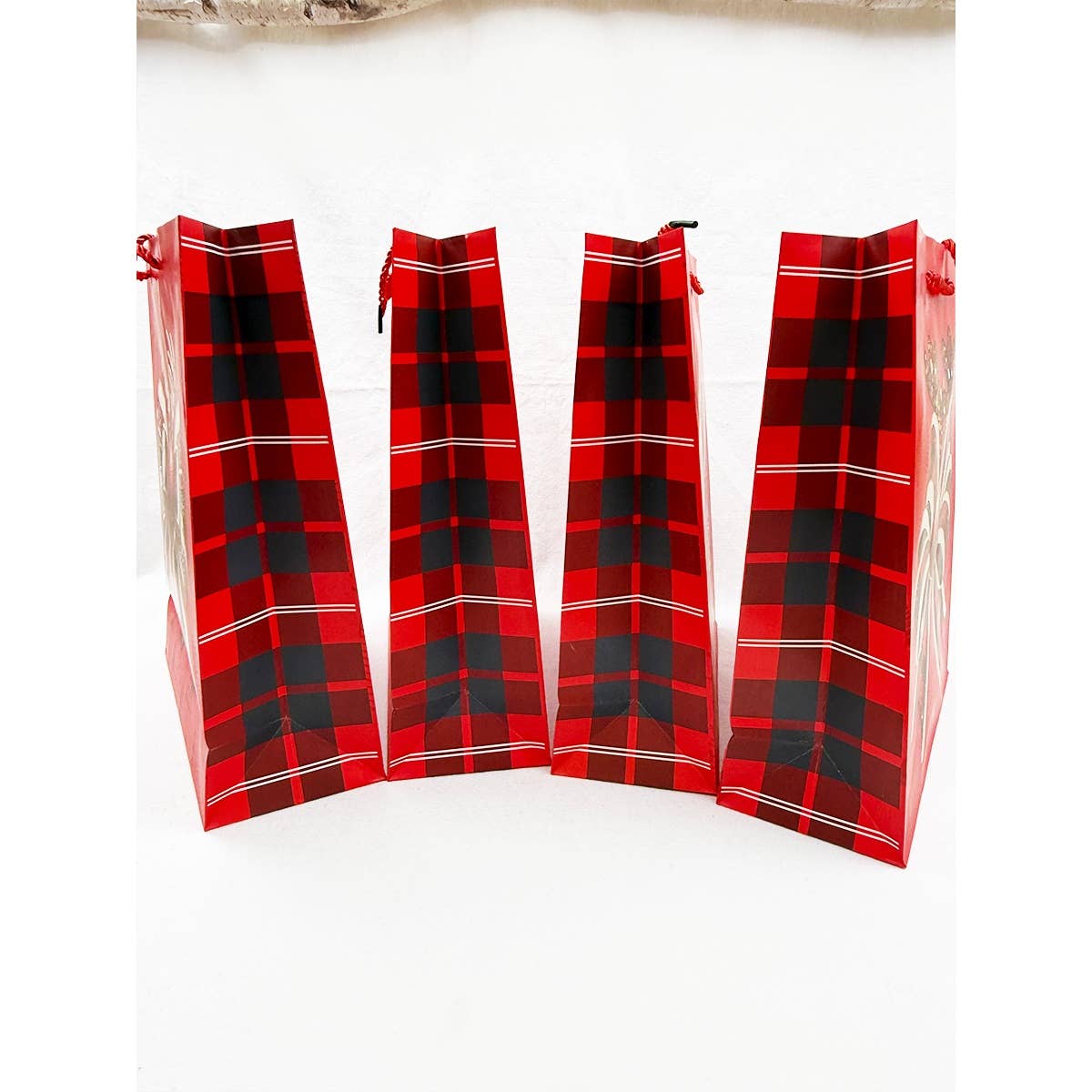 MIX COLOR Glitter Christmas Bow Design Paper Gift Bag for wholesale on Faire4