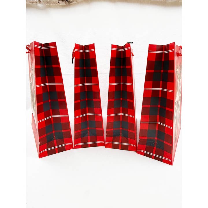 MIX COLOR Glitter Christmas Bow Design Paper Gift Bag for wholesale on Faire4