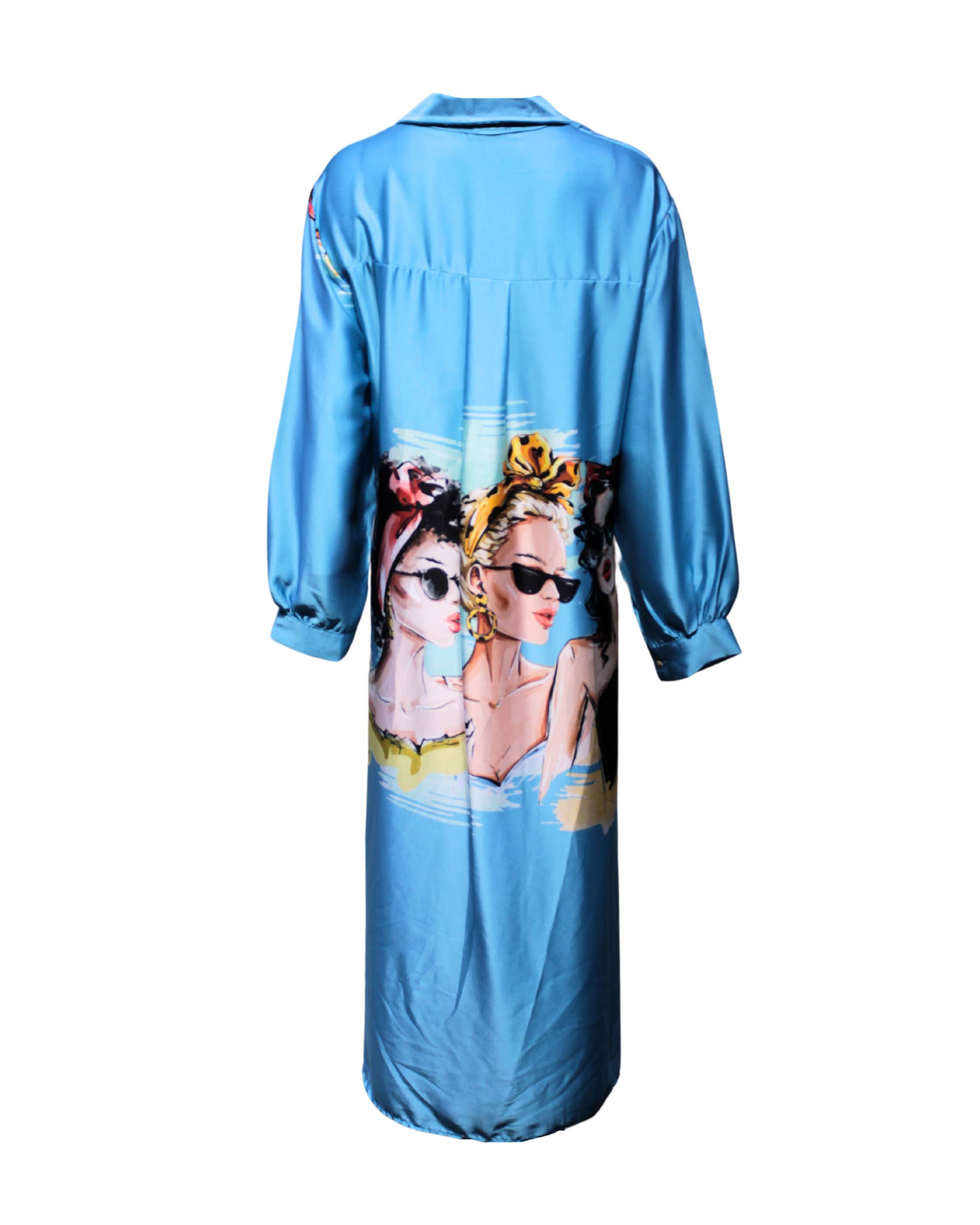 BanBat – Engroshandel Kjole - Dame – Satinskjortekjole med trykt mønster - REF: 3073619