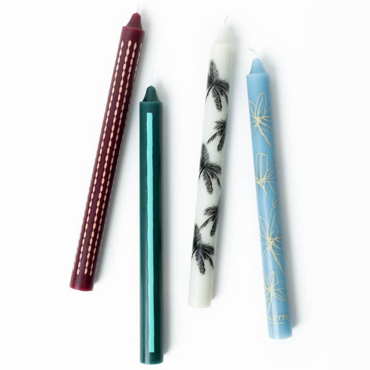 Palette Amsterdam – wholesale Tapered candle/candlestick – 4 Pattern Taper Candles - Extra Tall