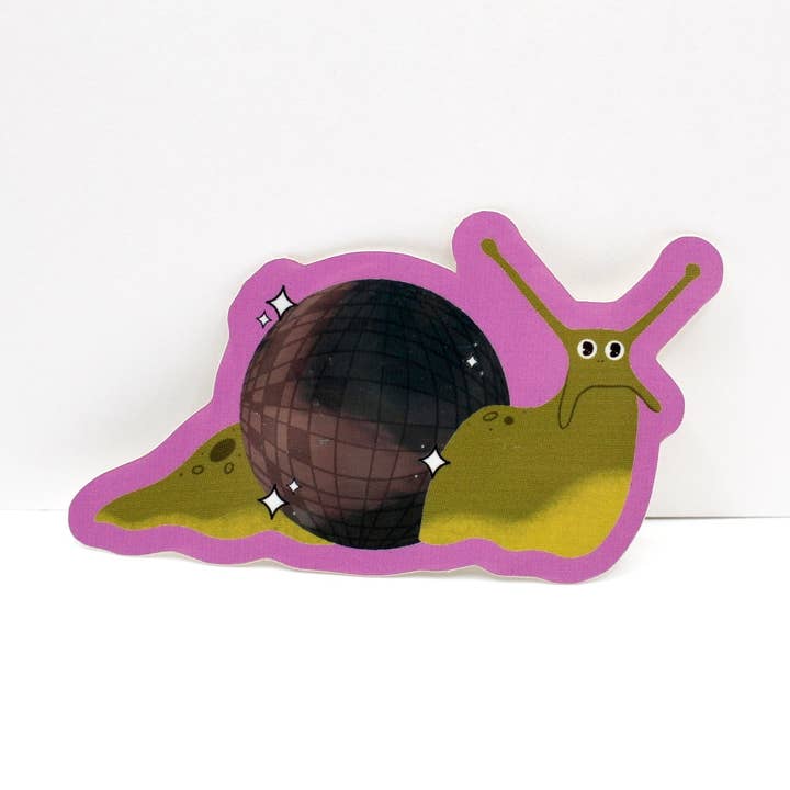 Pegatina de espejo de caracol disco para venta al por mayor de Crowded Cat Studio