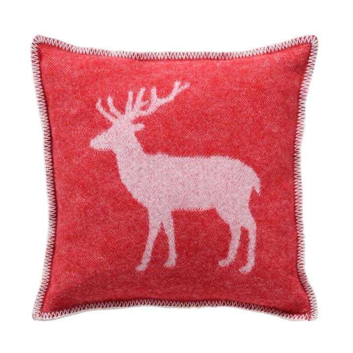Deer Red Wool Cushion Cover for wholesale by JJ Textile