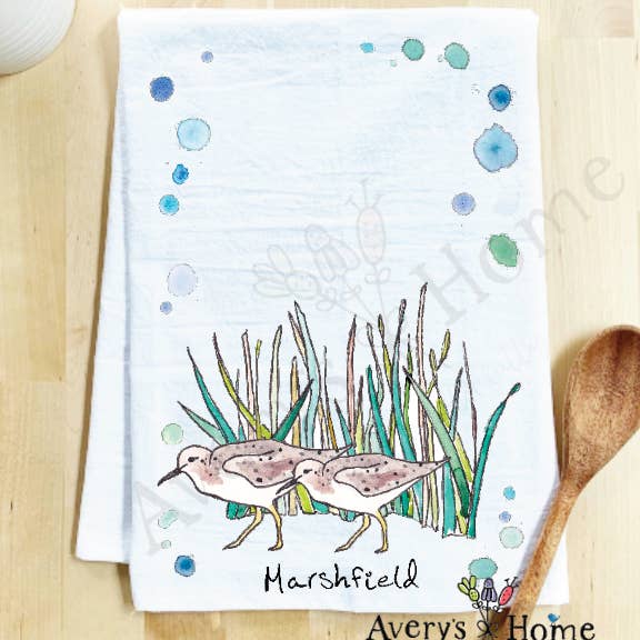 Avery's Home - Wholesale Tea Towel - Sandpipers with Beach Grass Bird Customizable Tea Towel16