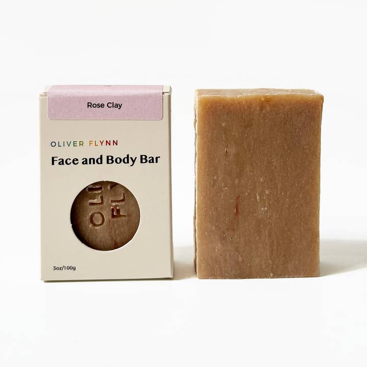 Face & Body Bar- Rose Clay for wholesale by Oliver Flynn Plastic Free Shop