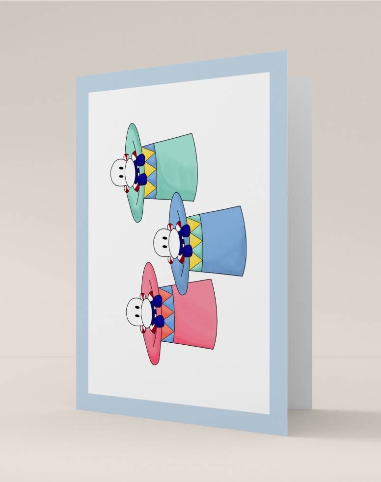 Monsieur Chaussette – Großhandel Geburtstagskarten – Doppelkarte - Cirque 3 Hats1