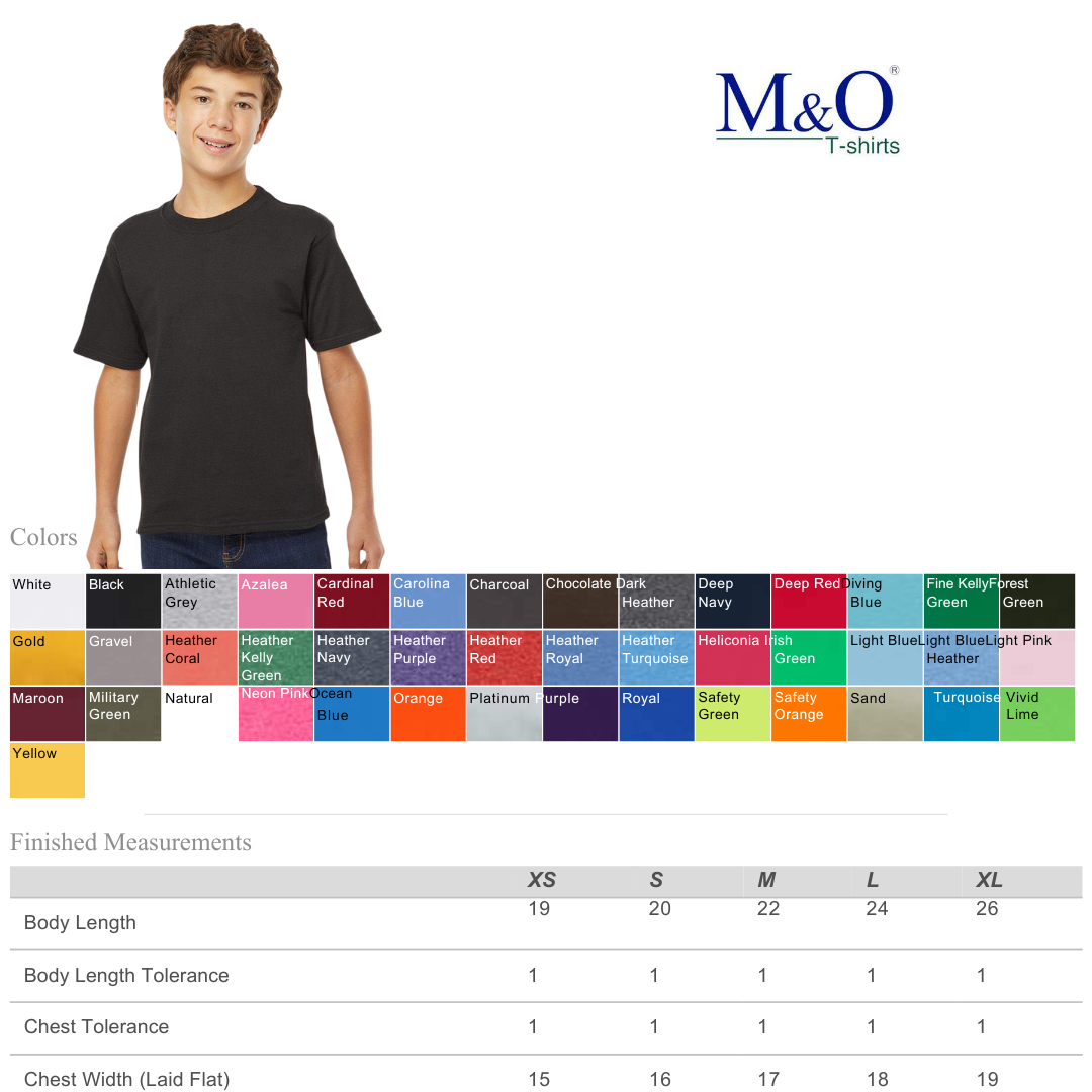 MYES BULK APPAREL - Wholesale T-Shirt - Kids - Kids Gold Soft Touch Tee – Lightweight & Durable Fit4