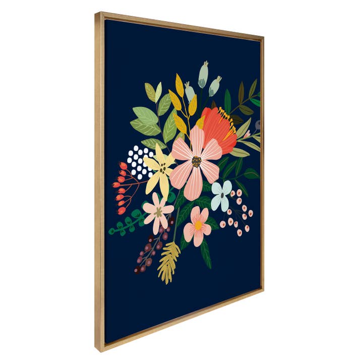 Sylvie Floralis C Framed Canvas by Mia Charro for wholesale by Kate and Laurel