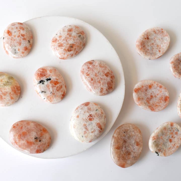 Soothing Crystals - Wholesale Spiritual Stone/Crystal - Sunstone Worry Stones, Pocket Crystal, Thumb Stones8