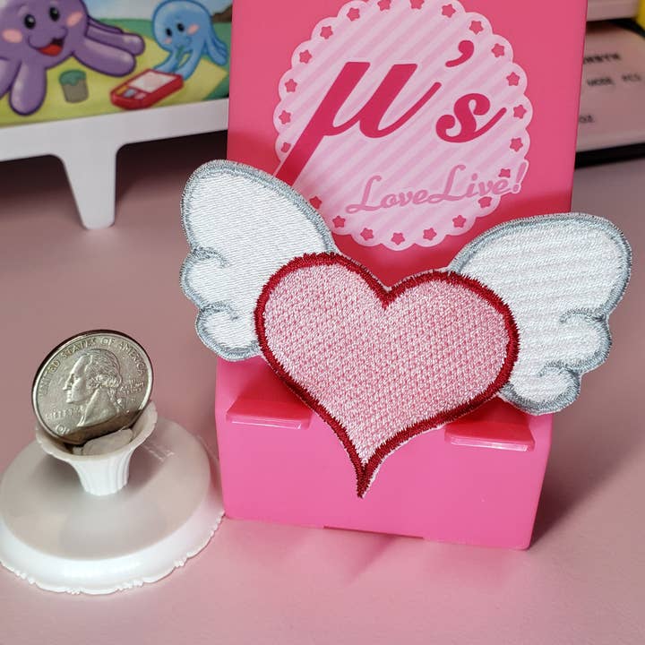 Pink Heart Patch or Pin for wholesale by Manifested Dreams