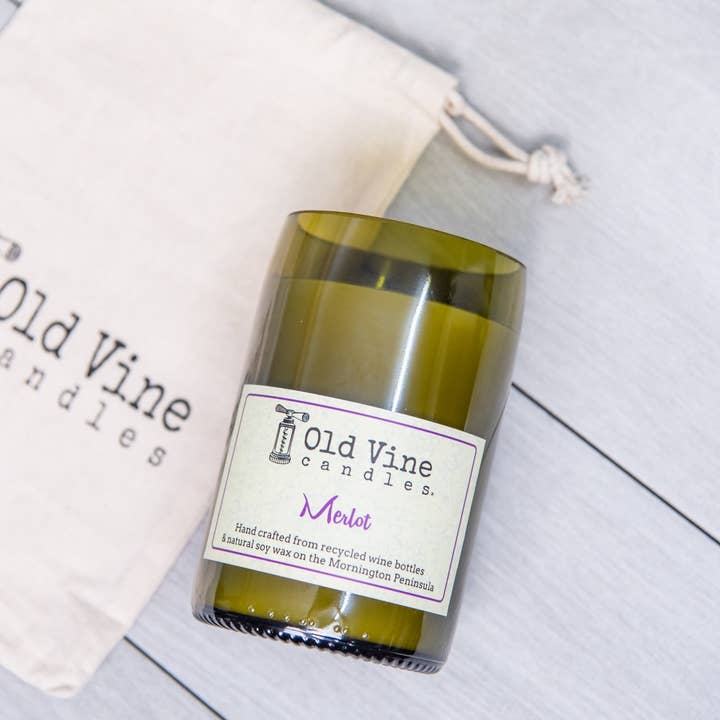 Old Vine Candles - Wholesale Jar/filled candle - 'Merlot' Recycled Wine Bottle Candle1