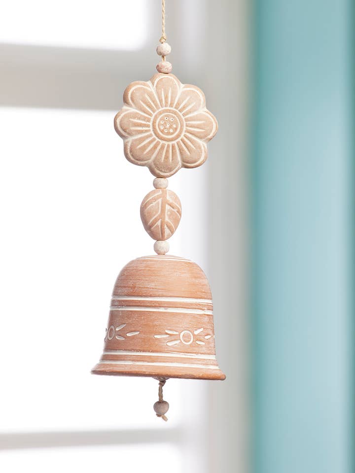 Terrakotta-Windspiel - Blume für den Großhandel von Namaste