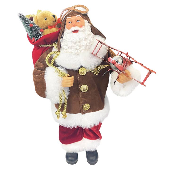 Santa’s Workshop Inc. - Wholesale Christmas Decoration - 12" Santa Pilot